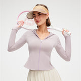 Women's Slim-Fit UPF50+ Sun Protection Hoodie Full-Coverage Jacket Coolchill Fabric, Lightweight