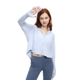 Women's Cropped Sun Protection Hoodie Jackets with Hand Cover UPF50+ Tops Coats