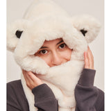 3-in-1 Multi-Functional Cute Animal Hat with Scarf and Mitten Combo