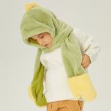 Kid's 3-in-1 Multi-Functional Scarves Warm Hoodie Hat/Scarf/Mittens Set