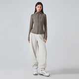 US Stock Workout Hooded Jackets for Women Athletic Sweatshirt with Thumbholes