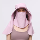 US Stock Unisex Sun Protection Fishing Hat with Face Neck Cover Flap Hiking Cap UPF 50+