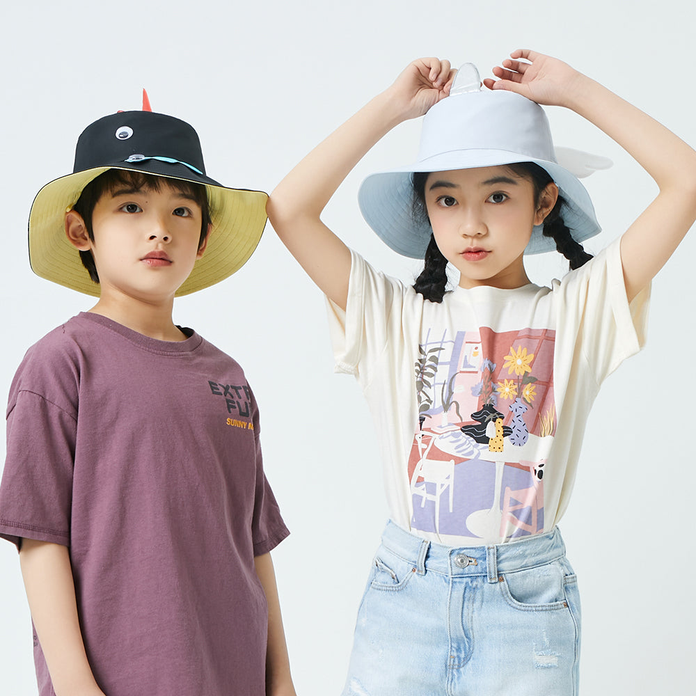 Kid's UV Protection Bucket Hat UPF 50+ Wide Brim Sun Caps for Boys