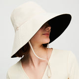 US Stock Women's Large Brim Bucket Hat Reversible Sun Cap UPF50+ Waterproof