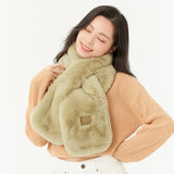 US Stock Faux Rabbit Fur Scarf for Women Winter Warm Scarves