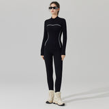 Skiing Thermal Underwear Set for Women Seamless Warm Base Layer Top & Bottom Long Johns for Cold Weather