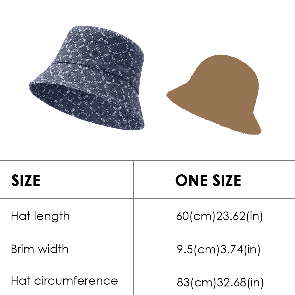 Women's Bucket Hat Classic Fisherman Cap Sun Hat for All Seasons
