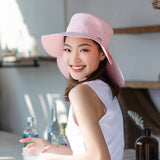 Women's UV Protection Foldable Two Pieces Wide Brim Bucket Hat UPF 50+