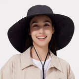 Unisex Wide Brim Bucket Hat Sun Protection Fishing Cap UPF 50+