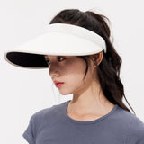 Women's Wide Brim Sun Visor Hat Empty Top Sun Cap UPF50+