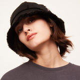 US Stock Winter Faux Fur Bucket Hat Fluffy Fuzzy Vintage Hat