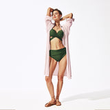 Women's Long Shirt Cover-Up Sun-Protective UPF 2000+ Pleated Design Beachwear