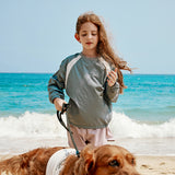 Kid's Long Sleeve Pullover UPF50+ Anti-Chlorine Fabric Loose Casual Tops