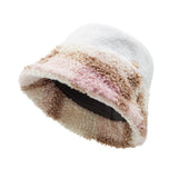 US Stock Women's Plush Bucket Hat UPF 50+ Antistatic Fleece Warm Caps