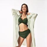 Women's Long Shirt Cover-Up Sun-Protective UPF 2000+ Pleated Design Beachwear