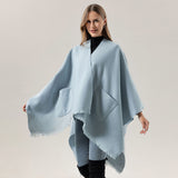 US Stock Women's Warm Shawl Warps Open Front Poncho Cape Scarf Blanket