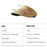 Reversible Straw Visor Hat Roll Up Foldable Double-Sided Sun Protection Cap UPF 2000+