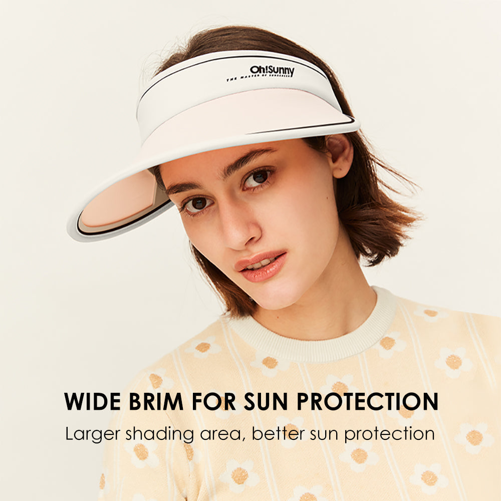 US Stock Adjustable Large Brim Sun Visor Hat Summer UV Protection UPF 50+
