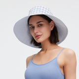 Women's Reversible Bucket Hat with Belt Wide Brim Waterproof Sun Cap UPF50+
