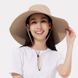 Unisex Wide Brim Bucket Hat Sun Protection Fishing Cap UPF 50+