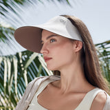 Unisex Sun Visor Hat Wide Brim Dual-Sided Sun Protection UPF50+ Adjustable Cap