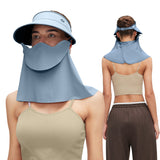 Sun Visor with Detachable Neck & Face Shield Multi-Function Slide Track Design UPF2000+