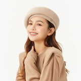 US Stock Women's Winter Sheep Wool Heated Beret Hat