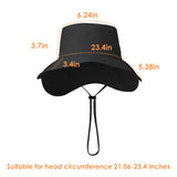 Women's UV Protection Foldable Two Pieces Wide Brim Bucket Hat UPF 50+