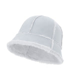 US Stock Winter Faux Fur Bucket Hat Fluffy Fuzzy Vintage Hat