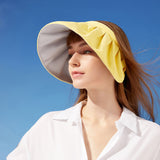 Sun Protection Wide Brim Foldable Hats Roll-Up Headband Visor UPF 50+