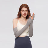 Women's Long Arm Sleeves Gloves with Half-finger Sun Protection UPF 50+