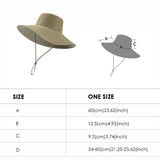 Unisex Wide Brim Bucket Hat Sun Protection Fishing Cap UPF 50+