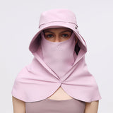 US Stock Unisex Sun Protection Fishing Hat with Face Neck Cover Flap Hiking Cap UPF 50+
