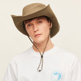 US Stock Unisex Extra Large Brim Sun Bucket Hat with Adjustable Windproof Rope