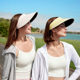 Women's Wide Brim Sun Visor Hat Empty Top Sun Cap UPF50+