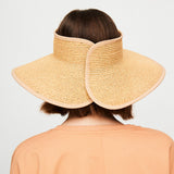 US Stock Wide Brim Straw Visor Hat Foldable Roll up Sun Beach Cap