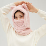 Winter Warm Balaclava Hat Soft Plush Hoodie with Face Cover