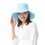 Women's UV Protection Foldable Two Pieces Wide Brim Bucket Hat UPF 50+