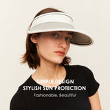 US Stock Adjustable Large Brim Sun Visor Hat Summer UV Protection UPF 50+