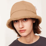 US Stock Winter Faux Fur Bucket Hat Fluffy Fuzzy Vintage Hat