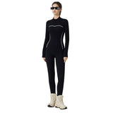 Skiing Thermal Underwear Set for Women Seamless Warm Base Layer Top & Bottom Long Johns for Cold Weather