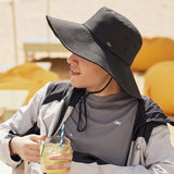 Unisex Wide Brim Bucket Hat Sun Protection Fishing Cap UPF 50+