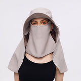 US Stock Unisex Sun Protection Fishing Hat with Face Neck Cover Flap Hiking Cap UPF 50+