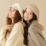 US Stock Women's Winter Sheep Wool Heated Beret Hat
