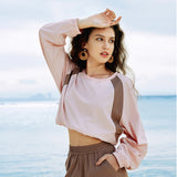 Unisex Long Sleeve Pullover UPF50+ Anti-Chlorine Fabric Loose Casual Tops