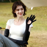 Women's Arm Sleeves Gloves Full Finger Empty Palm Touchscreen Sun Protection UPF50+