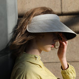 US Stock Women's Wide Brim Sun Visor Hat UPF 50+ Summer Beach Cap