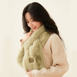 US Stock Faux Rabbit Fur Scarf for Women Winter Warm Scarves