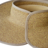 US Stock Wide Brim Straw Visor Hat Foldable Roll up Sun Beach Cap