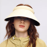 US Stock Women's Wide Brim Sun Visor Hat UPF 50+ Summer Beach Cap